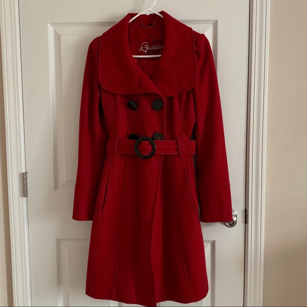 GUESS Red Pea Coat